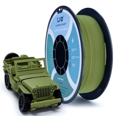 Afbeelding van ZIRO 1,75 mm PLA mat filament, 1 kg voor 3D printer, zeer sterk PLA, maatnauwkeurigheid +/ 0,03 mm, legergroen,