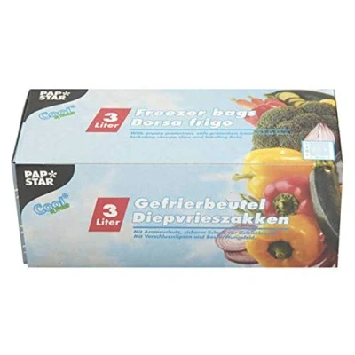 Afbeelding van PAPSTAR 75 stuks vrieszakken 3L transparant 250x320mm Inhoud 1 verpakking