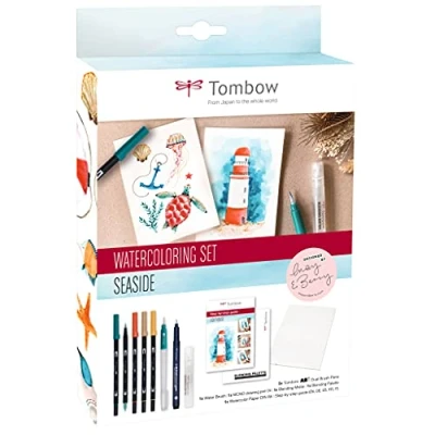 Afbeelding van Tombow Watercolouring canvas set Seaside Aquarelverf