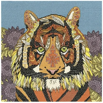 Afbeelding van Borduurpakket jewelled tijger om te borduren Bothy Threads xstu03