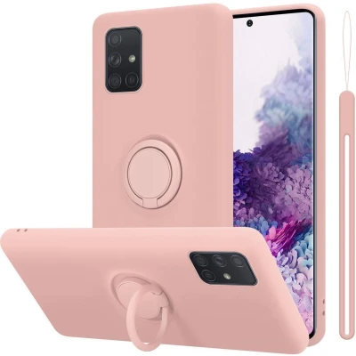 Afbeelding van Cadorabo Hoesje geschikt voor Samsung Galaxy A71 4G in LIQUID ROZE Beschermhoes van flexibel TPU silicone Case Cover met ring