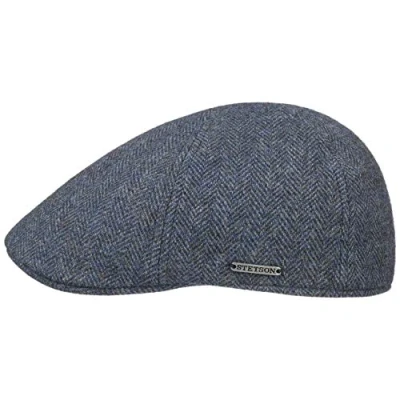 Afbeelding van Stetson Kent Wool Oorbeschermers voor heren, made in EU, platte pet met oorbescherming, kasjmier, herfst/winter oormuts, vizier, Blauw