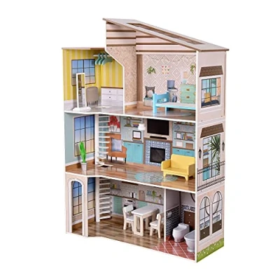 Afbeelding van Teamson Kids Poppenhuis Voor 12&quot; Poppen met 17 Accessoires Kinderspeelgoed Veelkleurig