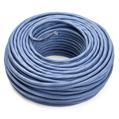 Image de goobay Câble en vrac 50 m UTP CAT 6a sans halogène, intérieur, solide bleu