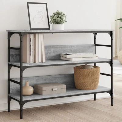 Afbeelding van Wandtafel 100x32x75 cm bewerkt hout grijs sonoma eikenkleurig