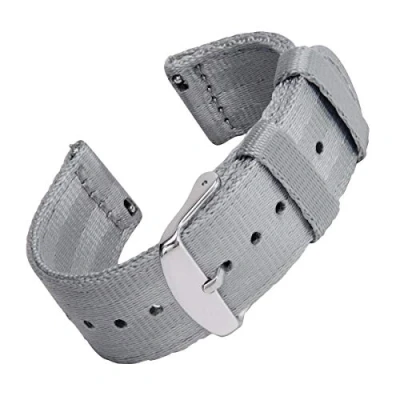 Afbeelding van Archer Watch Straps Veiligheidsriem gemakkelijk verwisselbare nylon reservebandjes voor mannen en vrouwen horloges verschillende kleuren, 18 mm, 20 22 grijs., riem
