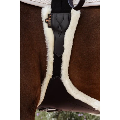Afbeelding van Buiklapsingel anatomic wol / bont zwart 130cm
