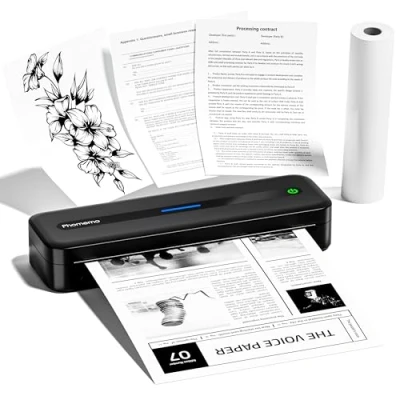 Afbeelding van Phomemo M832 Thermische printer, A4, draagbare compatibel met Android en iOS, voor telefoons laptops, inktvrije ondersteunt thermisch papier A4 (210 x 297 mm), zwart