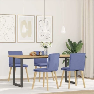 Image de vidaXL Chaises à manger lot de 4 bleu jean tissu3315365