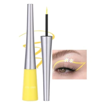 Afbeelding van vloeibare eyeliner, 10 kleuren, matte sneldrogend, gekleurde eyeliner van waterdichte gel, duurzaam, bloeivrij, in bonbonbonbon kleur, sterk gepigmenteerde elf, geel