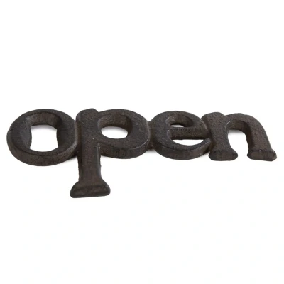 Afbeelding van Gifts Amsterdam Antiekbruine Flesopener &quot;Open&quot; van IJzer