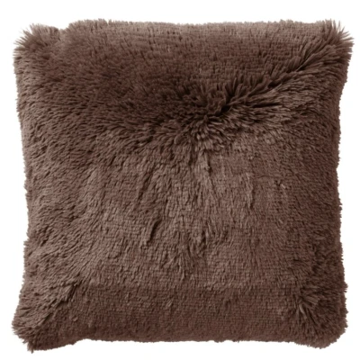Afbeelding van Dutch Decor FLUFFY Sierkussen 45x45 cm superzacht effen kleur Chocolate Martini donkerbruin