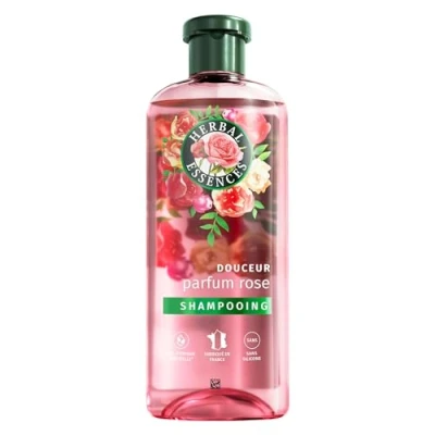 Image de Herbal Essences Douceur Shampoing Parfum Rose 250ml Aide à Rendre les Cheveux Secs Soyeux, Essence de et Ingrédients d&#039;Origine Naturelle, sans Silicone, Végan non Testé sur Animaux