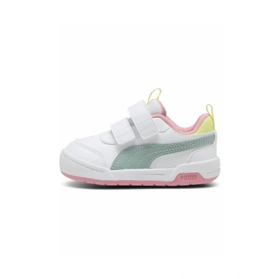Afbeelding van Puma Multiflex Sneakers Babyschoenen voor kinderen, Maat: 26, White/light moss Kunststof/ textiel