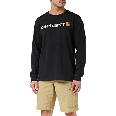 Afbeelding van Carhartt 104107 Core Logo Longsleeve T Shirt Relaxed Fit Black L