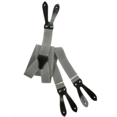 Afbeelding van Olata Uniseks Y vormige bretels met knopen, 3,5 cm, Lichtgrijs (3037)