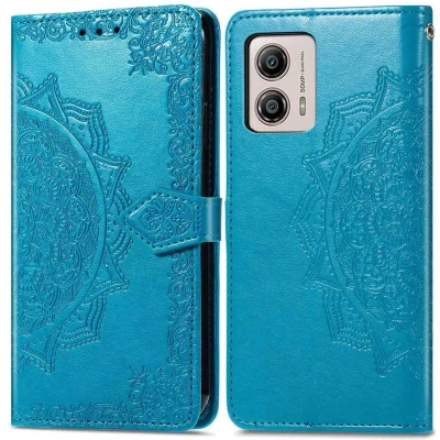 Afbeelding van iMoshion Hoesje Geschikt voor Motorola Moto G53 Met Pasjeshouder Mandala Bookcase Turquoise