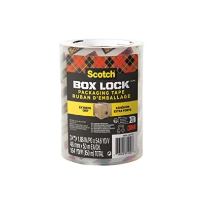 Afbeelding van Scotch Box Lock verpakkingstape, 3 rollen, 48 mm x 50 m, verzendband, stevige verpakkingstape