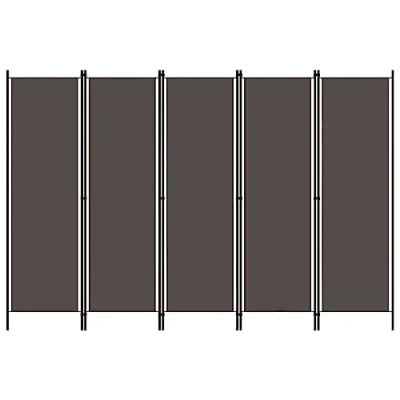 Afbeelding van Kamerscherm met 5 panelen 250x180 cm antraciet