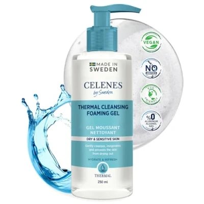 Afbeelding van Celenes by Sweden Thermische Reinigende Schuimgel 250ml Gezichtsreiniging Reinigingsgels Parabeen &amp; Alcoholvrij, Verrijkt met Natuurlijke Kruidenextracten, Ideaal voor Droge/Gevoelige Huid