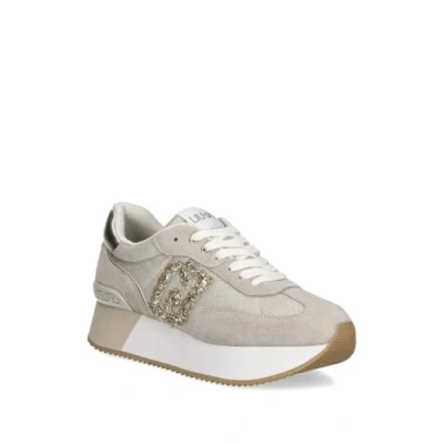 Afbeelding van LIU JO WITH Glitter LOGO Sneakers laag, Dames, Maat: 36, Beige Leer/ synthetisch