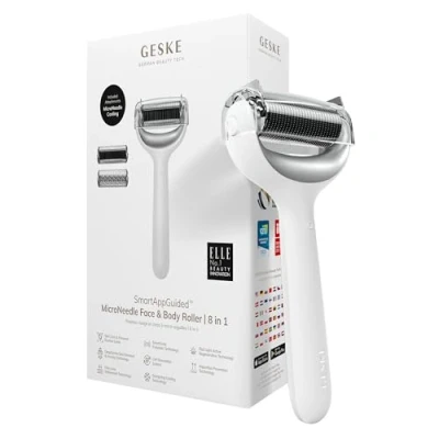 Afbeelding van GESKE SmartAppGuided™ MicroNeedle Face &amp; Body roller 8 in 1 Derma Elektrische Microneedling Naaldroller Schoonheidsroller