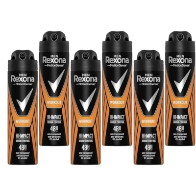 Afbeelding van 6x Rexona Deospray Men Workout HI Impact 150 ml