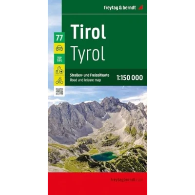 Afbeelding van Freytag &amp; Berndt Tirol Vrijetijds En Wegenkaart Kleurloos Reisboeken Kaarten