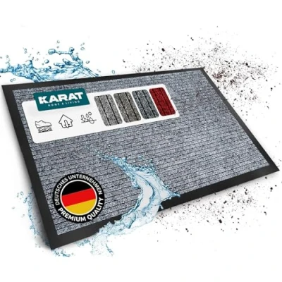 Afbeelding van KARAT Dura deurmat, 90 x 150 cm, antraciet, met antislip achterkant, schoonloopmat, deurmat