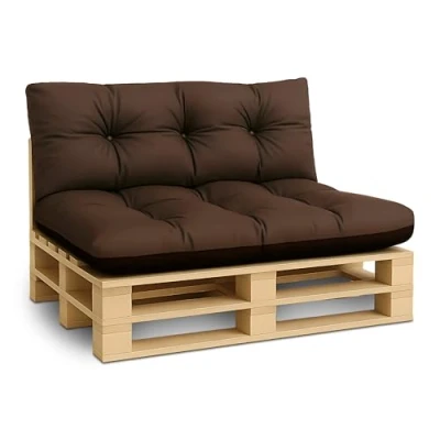 Afbeelding van Coussin palette de jardin 40 x 120 cm coussins exterieur et interieur gros oreiller pour d&#039;assise canapé banc balcon banquette terrasse Brun