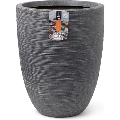 Afbeelding van Plantenbak Waste Rib laag elegant 46x58 cm grijs
