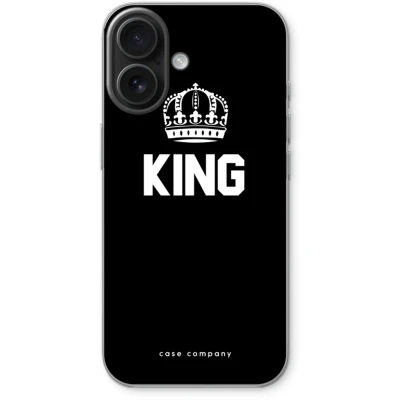 Afbeelding van Case Company® hoesje geschikt voor iPhone 16 King zwart Soft Cover Telefoonhoesje Bescherming aan alle Kanten en Schermrand