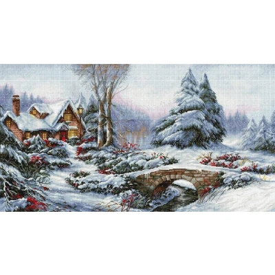 Afbeelding van Luca s borduurpakket winter landschap om te borduren BU5002