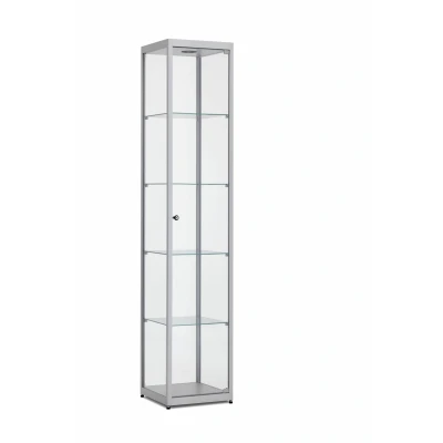 Afbeelding van Vitrinekast 200x80x40cm haaks aluminium profiel met plafondverlichting