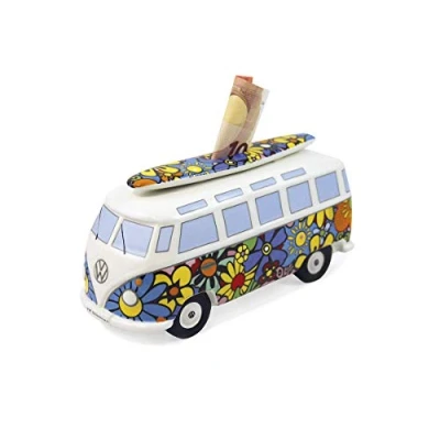 Afbeelding van Brisa Spaarpot Volkswagen T1 bus Bloemen