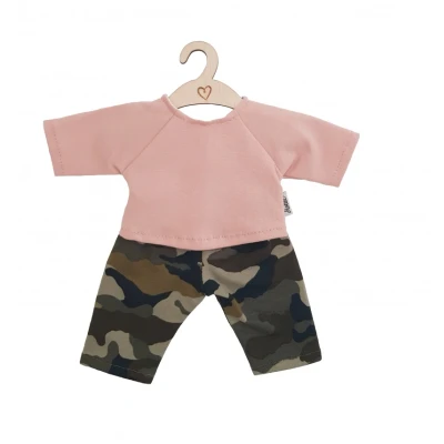 Afbeelding van Hollie poppenkleding broek en shirt camouflage dusty rose 34 cm