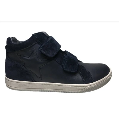 Afbeelding van Naturino Clay Star mt 32 2 velcro&#039;s ster lederen hoge sneakers navy