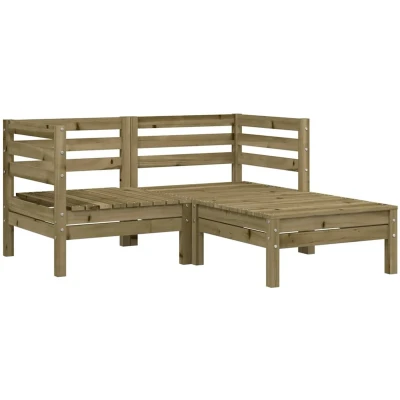 Afbeelding van Tuinbank 2 zits met voetenbank gempregneerd hout