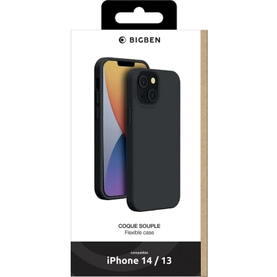 Afbeelding van Bigben Connected, Hoesje Geschikt voor Apple iPhone 13 / 14 Zacht SiliSoft Schokbestendig, Zwart