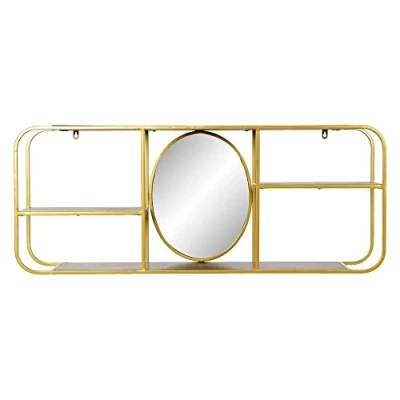 Afbeelding van Wandspiegel DKD Home Decor Spiegel Gouden Metaal Hout Bruin (100 x 18 40 cm)