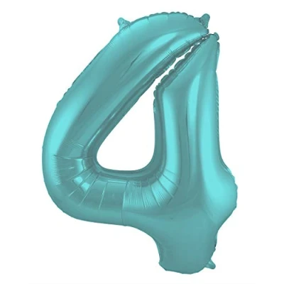 Image de Feuille de ballon Figure 4 Matt Aqua Metallic 86cm