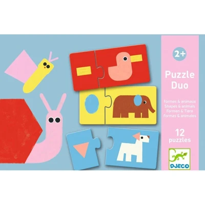 Afbeelding van Djeco puzzel duo vormen en dieren 12x2st