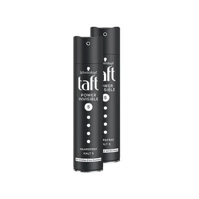 Afbeelding van Taft Power Invisible Styling Spray niveau 5 (250 ml), stylingspray zonder lijmen en verzwaring, siliconenvrije lak voor maximaal 24 uur houvast, 2 x 250 ml