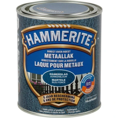 Afbeelding van Hammerite Metaallak Hamerslag Donkerblauw 0.75L