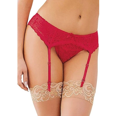 Afbeelding van Kanten jarretelgordel rood One size