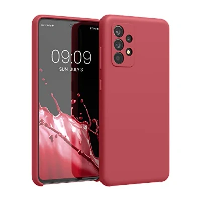 Afbeelding van kwmobile telefoonhoesje geschikt voor Samsung Galaxy A52 / 5G A52s Hoesje met siliconen coating Smartphone case in klassiek rood