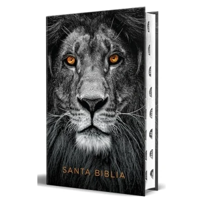 Afbeelding van Biblia RVR 1960 letra grande tamaño manual, tapa dura León de Juda con índice / Spanish Bible Handy Size Large Print Hardcover Lion of Judah with In