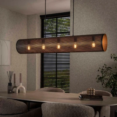 Afbeelding van Selena hanglamp 5L koker mesh