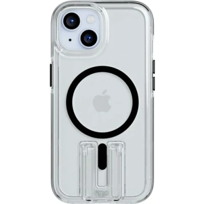 Afbeelding van Tech21 Evo Crystal Kick iPhone 15 Plus hoesje Schokbestendig telefoonhoesje Geschikt voor MagSafe Transparant/Zwart 4,9 meter valbestendig Flexshock