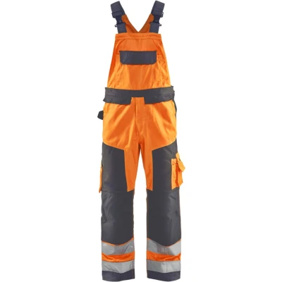 Afbeelding van Blaklader Bretelbroek High Vis 2660 1811 Oranje/Medium Grijs